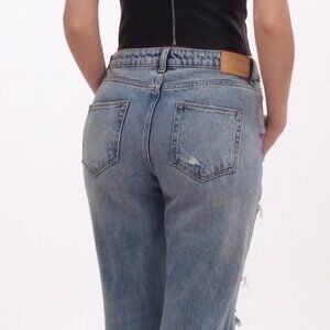 Avec Les Filles Light Wash Distressed Split Seam Jeans | Anthropologie | Size 29